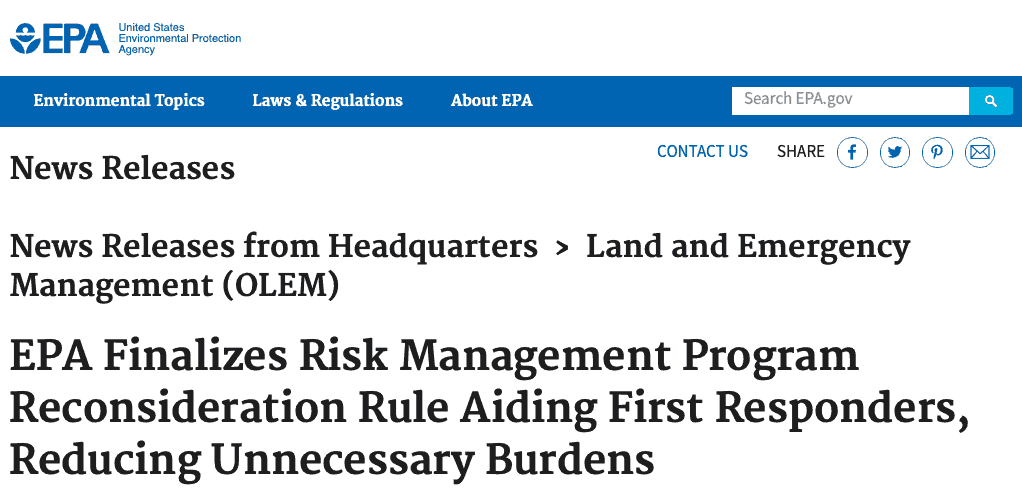 EPA RMP Revision